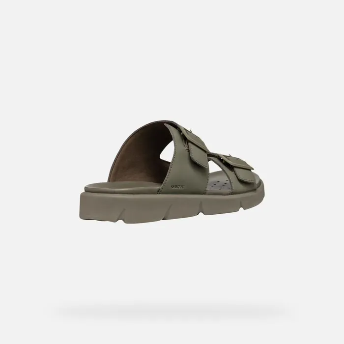 Geox Mules And Slippers XAND 2S MAN Light Olive Green Slides Shoes Light Olive Green 8211 Man
