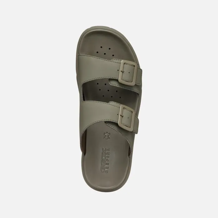 Geox Mules And Slippers XAND 2S MAN Light Olive Green Slides Shoes Light Olive Green 8211 Man