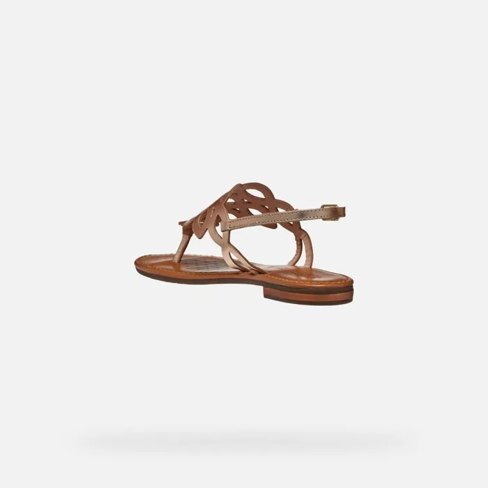 Geox Sandals SOZY S WOMAN Light Gold Flat Sandals Light Gold 8211 Woman