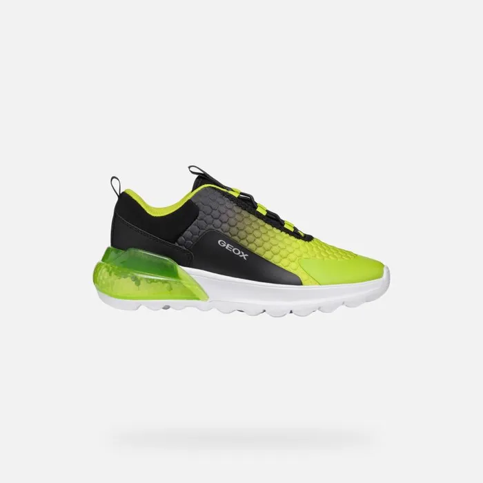 Geox Sneakers ACTIVART ILLUMINUS JUNIOR BlackLime Low Top Sneakers Blacklime 8211 Kids