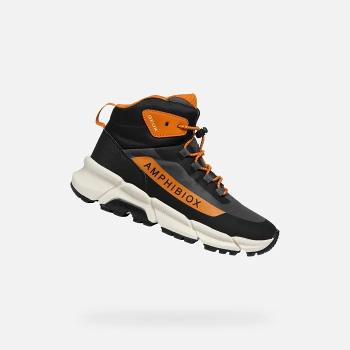 Geox Sneakers FLEXYPER PLUS ABX BOY Dark GreyDark Orange High Top Sneakers Dark Greydark Orange 8211 Kids Geox Sneakers FLEXYPER PLUS ABX BOY Dark GreyDark Orange High Top Sneakers Dark Greydark Orange 8211 Kids