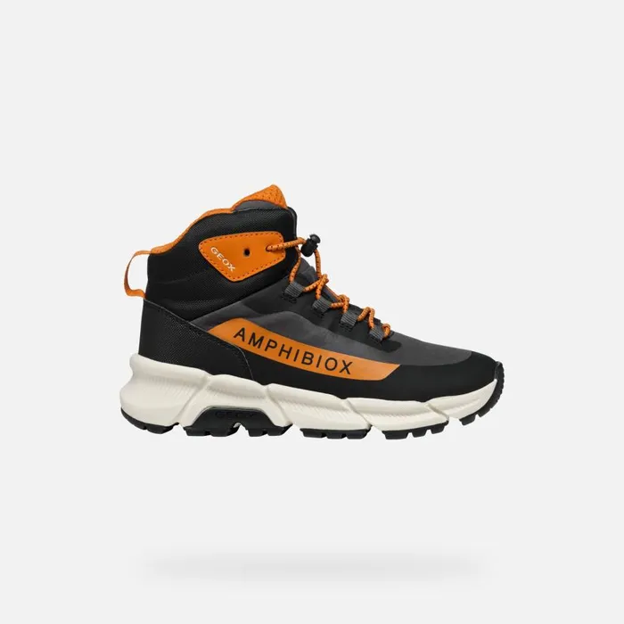 Geox Sneakers FLEXYPER PLUS ABX BOY Dark GreyDark Orange High Top Sneakers Dark Greydark Orange 8211 Kids