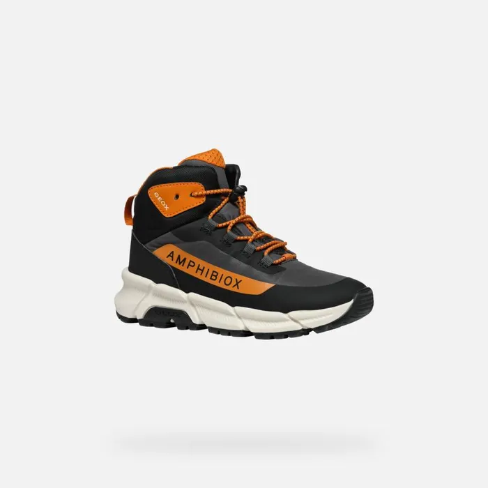 Geox Sneakers FLEXYPER PLUS ABX BOY Dark GreyDark Orange High Top Sneakers Dark Greydark Orange 8211 Kids