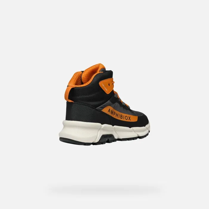 Geox Sneakers FLEXYPER PLUS ABX BOY Dark GreyDark Orange High Top Sneakers Dark Greydark Orange 8211 Kids