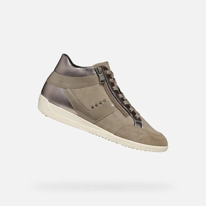 Geox Sneakers MYRIA WOMAN Taupe High Top Sneakers Taupe 8211 Woman