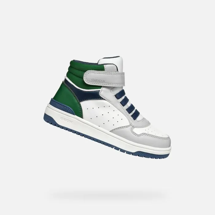 Geox Sneakers WASHIBA JUNIOR Light GreyDark Green High Top Sneakers Light Greydark Green 8211 Kids