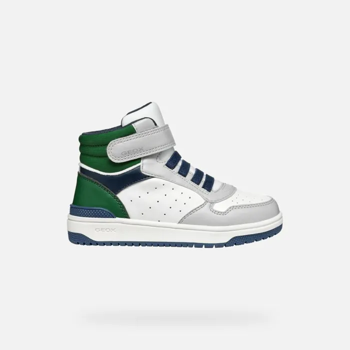 Geox Sneakers WASHIBA JUNIOR Light GreyDark Green High Top Sneakers Light Greydark Green 8211 Kids