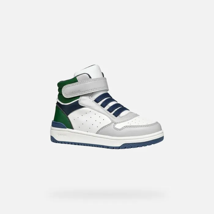 Geox Sneakers WASHIBA JUNIOR Light GreyDark Green High Top Sneakers Light Greydark Green 8211 Kids