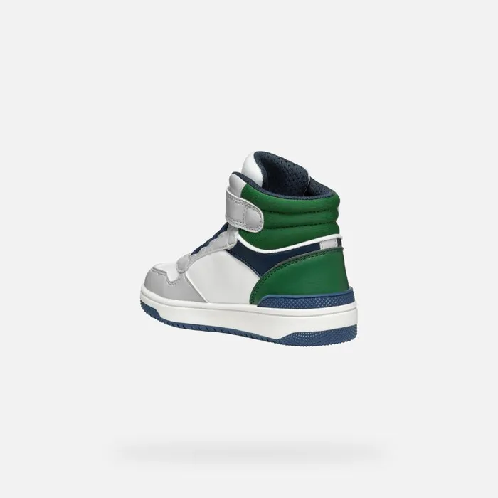 Geox Sneakers WASHIBA JUNIOR Light GreyDark Green High Top Sneakers Light Greydark Green 8211 Kids