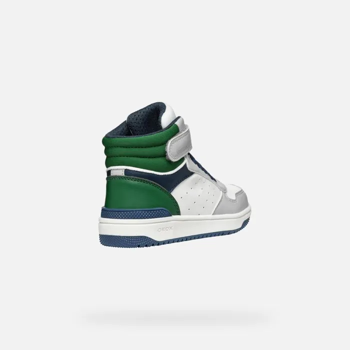 Geox Sneakers WASHIBA JUNIOR Light GreyDark Green High Top Sneakers Light Greydark Green 8211 Kids