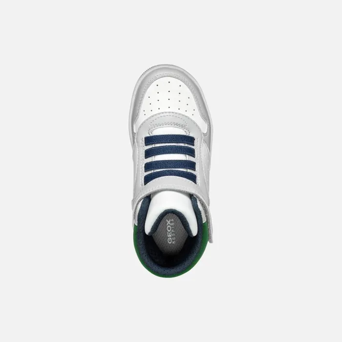 Geox Sneakers WASHIBA JUNIOR Light GreyDark Green High Top Sneakers Light Greydark Green 8211 Kids