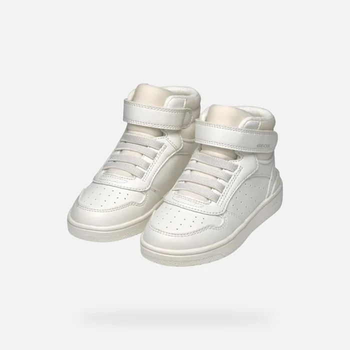 Geox Sneakers WASHIBA JUNIOR White High Top Sneakers White 8211 Kids