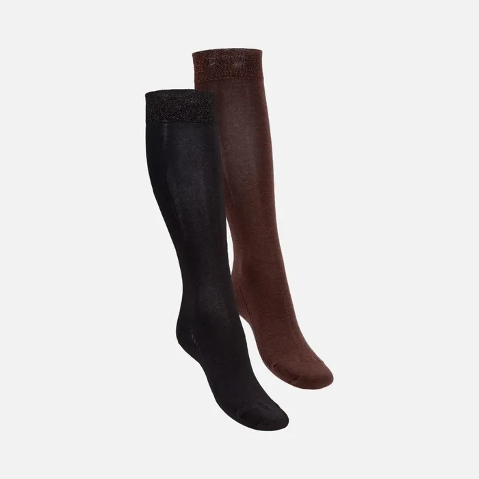 Geox Socks TALL 2PACK Long Socks Black Woman FW Blackbrown 8211 Woman