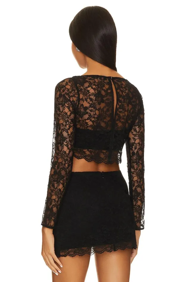 Gracia Crop Top Black Women Lovers and Friends Tops