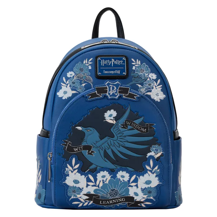 Harry Potter Ravenclaw House Floral Tattoo Mini Backpack Unisex Loungefly Backpacks Harry Potter Ravenclaw House Floral Tattoo Mini Backpack Unisex Loungefly Backpacks