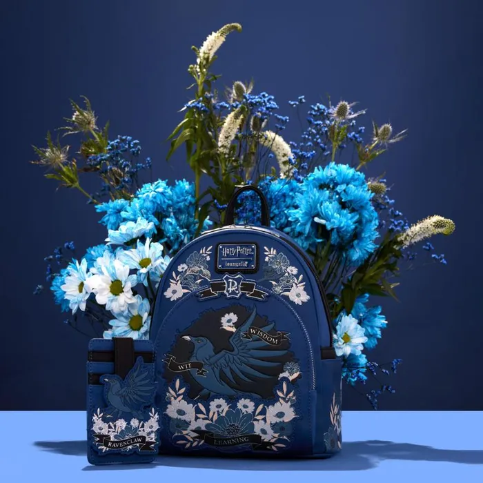 Harry Potter Ravenclaw House Floral Tattoo Mini Backpack Unisex Loungefly Backpacks Harry Potter Ravenclaw House Floral Tattoo Mini Backpack Unisex Loungefly Backpacks
