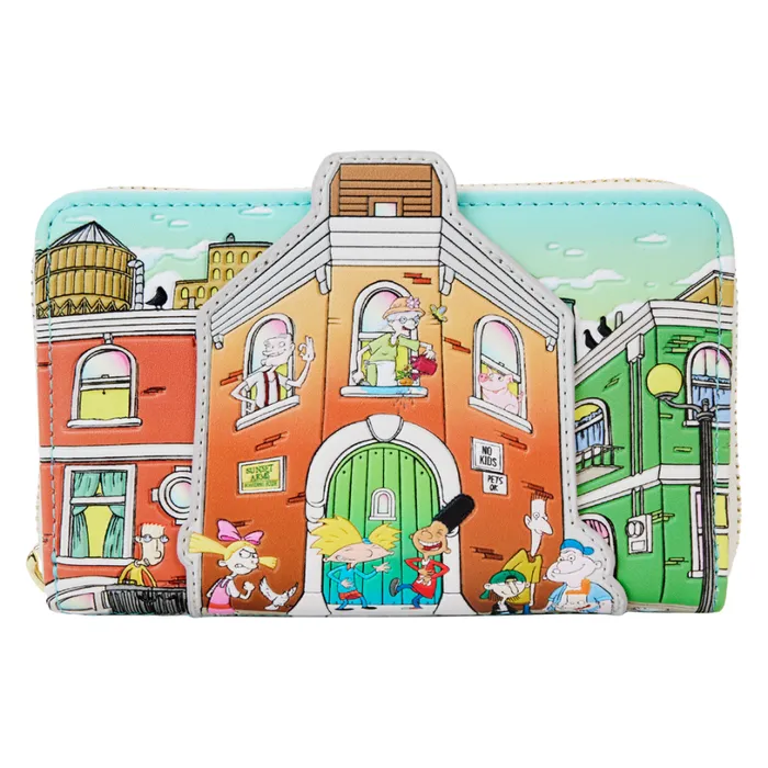 Hey Arnold Sunset Arms Boarding House Zip Around Wallet Unisex Loungefly Bags and Wallets Hey Arnold Sunset Arms Boarding House Zip Around Wallet Unisex Loungefly Bags and Wallets