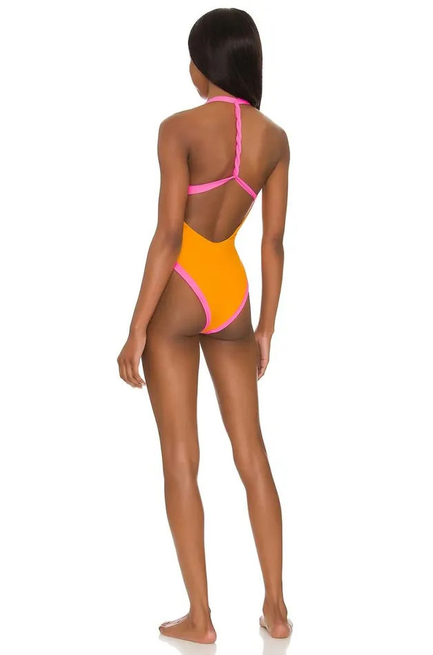 In Charge One Piece Tangerine and Pink Women Lovers and Friends Swimsuits and CoverUps