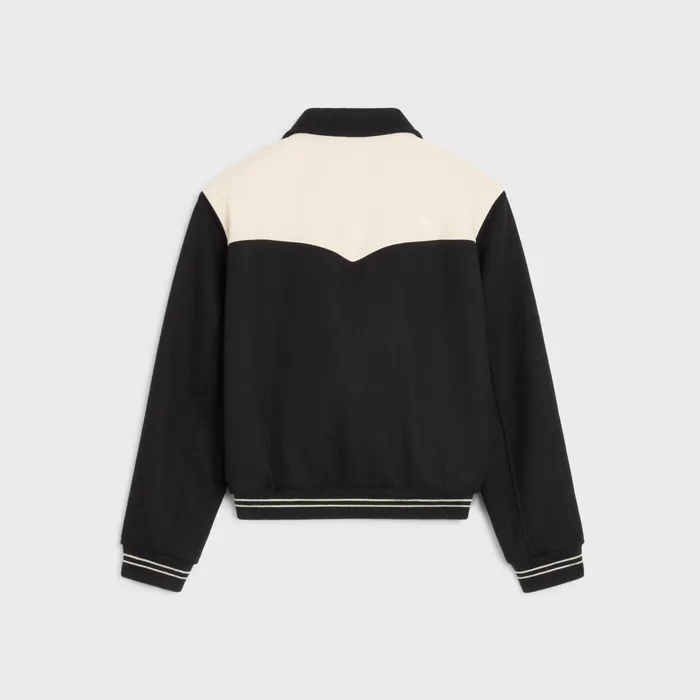 Jack Teddy Jacket In Wool Black Men CELINE COATS and BLOUSONS