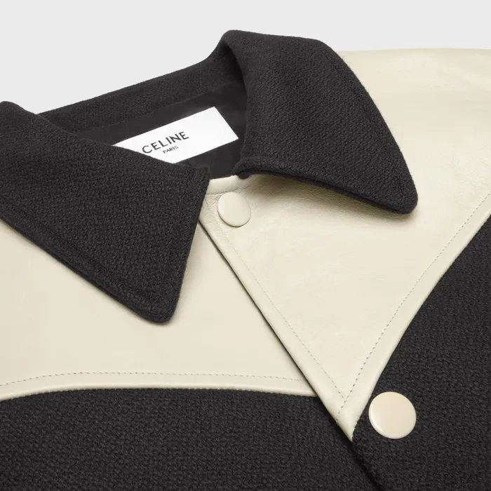 Jack Teddy Jacket In Wool Black Men CELINE COATS and BLOUSONS