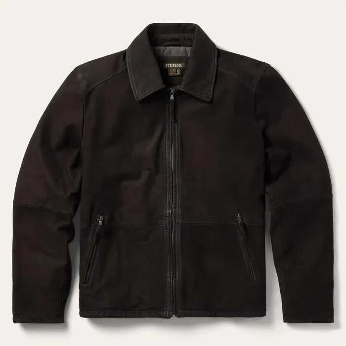 Jackets Men Stetson Zip Front Suede Leather Jacket Brown