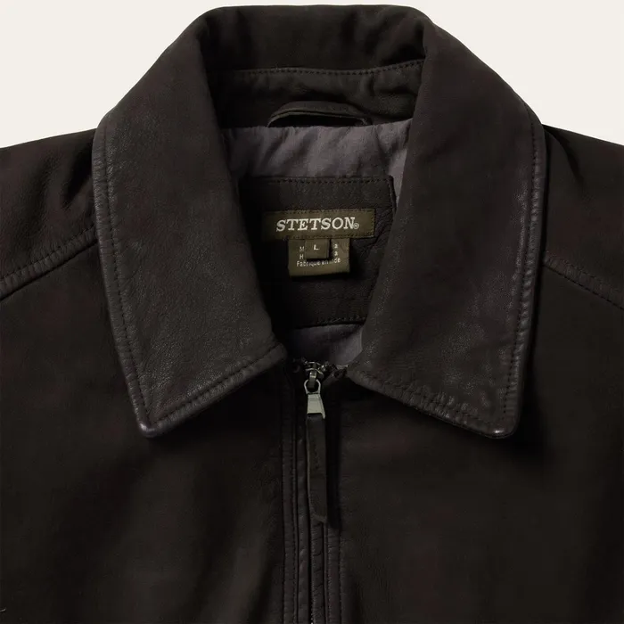 Jackets Men Stetson Zip Front Suede Leather Jacket Brown