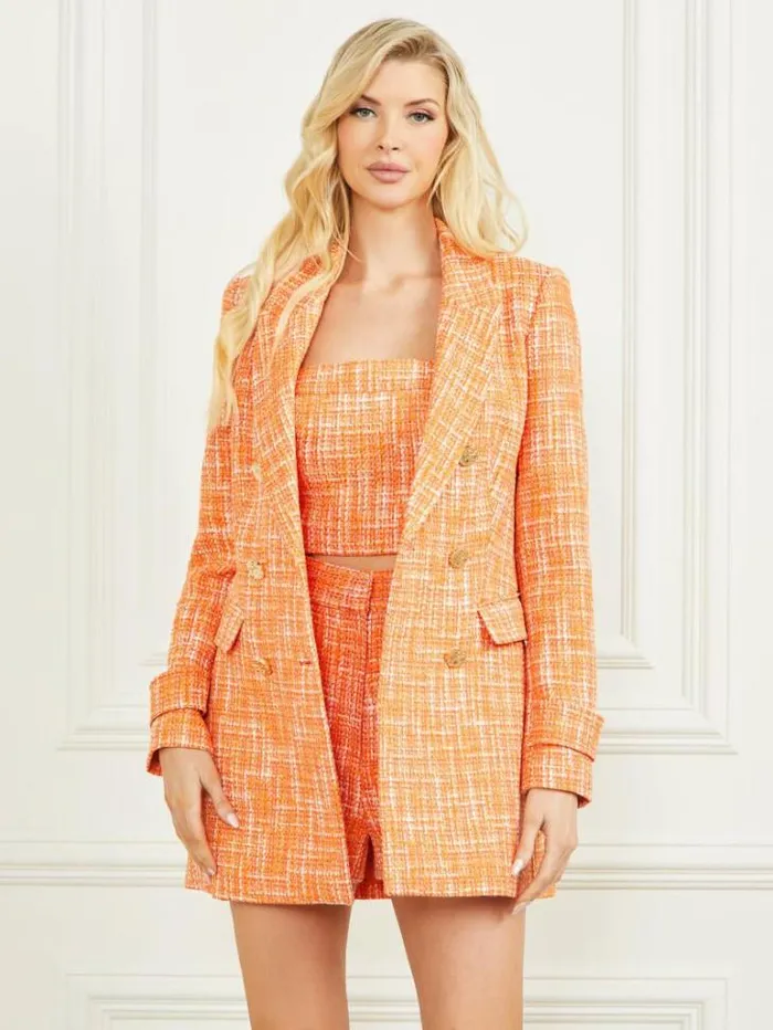 Jackets Women Marciano Luella Tweed Blazer Mayan Sunset Multi Jackets Women Marciano Luella Tweed Blazer Mayan Sunset Multi