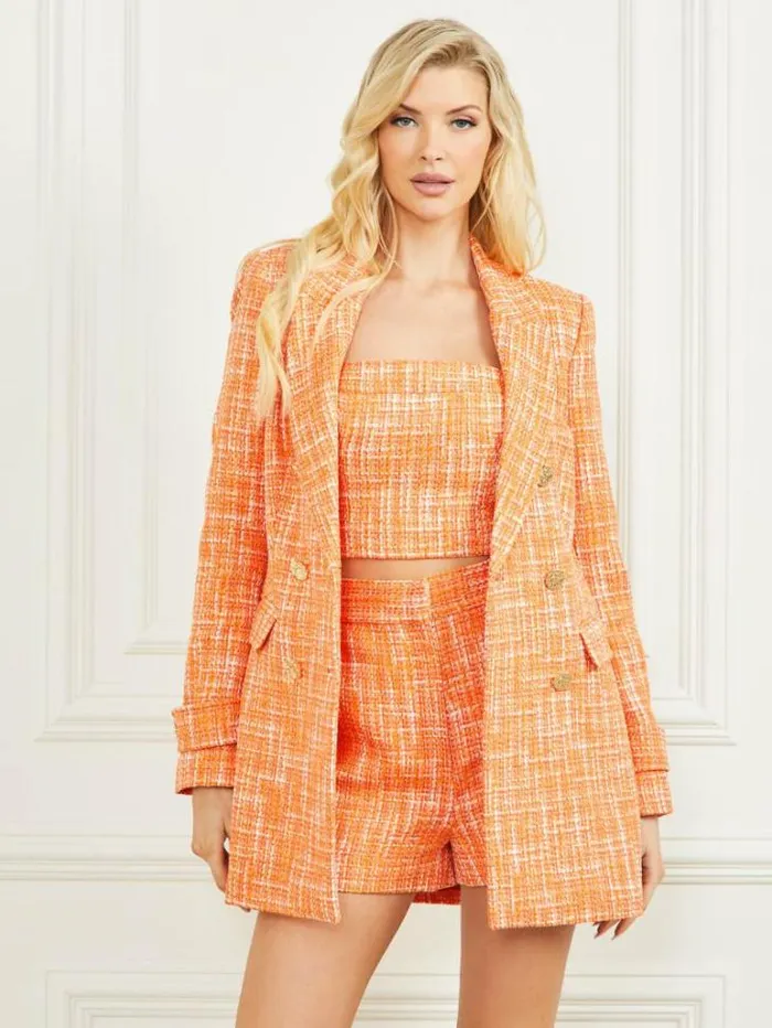 Jackets Women Marciano Luella Tweed Blazer Mayan Sunset Multi Jackets Women Marciano Luella Tweed Blazer Mayan Sunset Multi