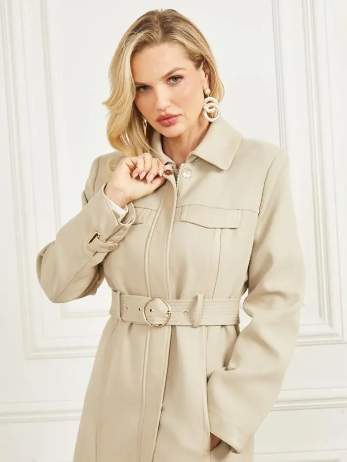 Jackets Women Marciano Maddy Trench Coat Natural Siena Multi Jackets Women Marciano Maddy Trench Coat Natural Siena Multi