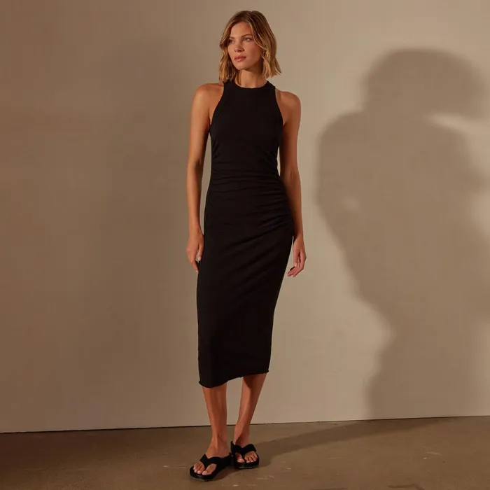 James Perse DressesJumpsuits Ruched Cut Away Tank Dress Black 8211 Women