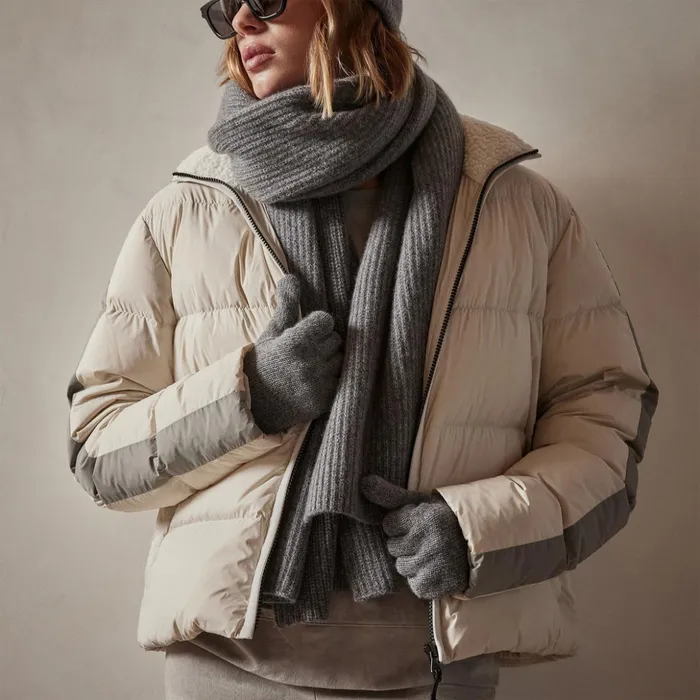 James Perse JacketsOuterwear Side Stripe Puffer Jacket Cloudsilver 8211 Women James Perse JacketsOuterwear Side Stripe Puffer Jacket Cloudsilver 8211 Women