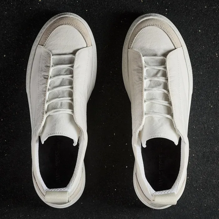James Perse LaceUps WomenSINGLEQUOTEADDEDs Solstice Low Top Skate Sneaker Whitetaupe 8211 Women