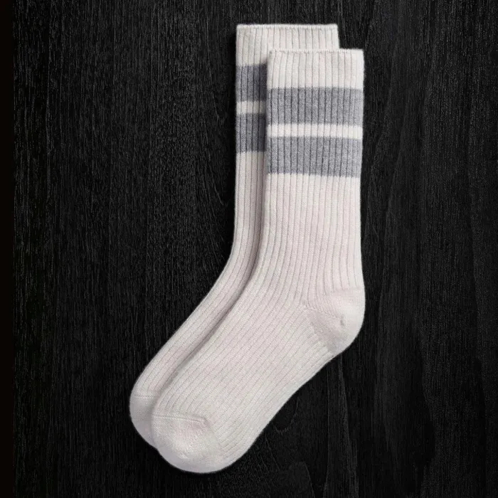 James Perse Lounge Long Chunky Cashmere Sock Pearlheather Grey 8211 MenWomen