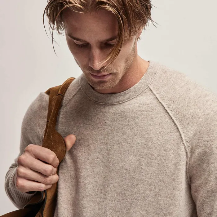 James Perse Sweaters Recycled Cashmere Raglan Stone 8211 Men