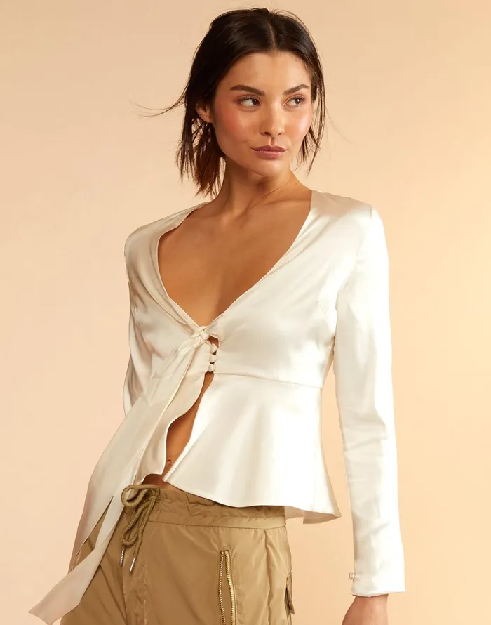 Jula Silk Blouse 8211 White Women Cynthia Rowley Tops
