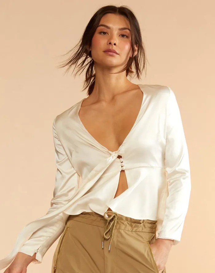 Jula Silk Blouse 8211 White Women Cynthia Rowley Tops