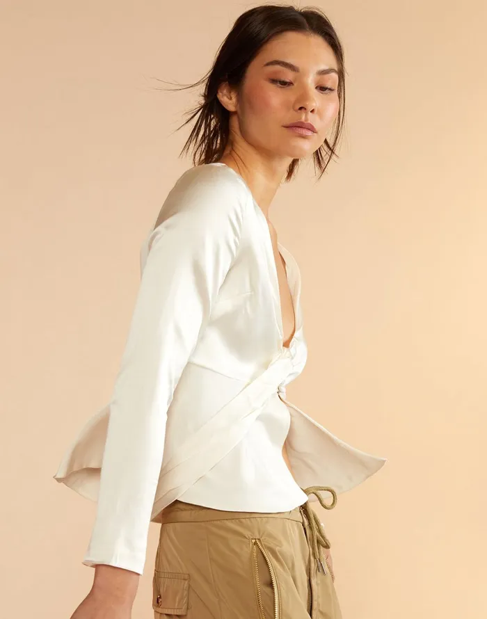 Jula Silk Blouse 8211 White Women Cynthia Rowley Tops