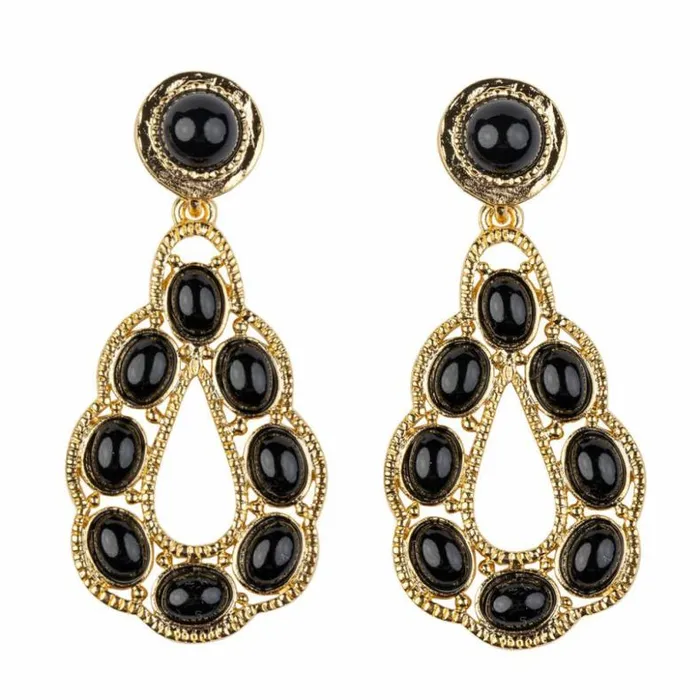Kenneth Jay Lane Dark Color Earrings Women Black Cabochons Teardrop Shape Earring Kenneth Jay Lane Dark Color Earrings Women Black Cabochons Teardrop Shape Earring