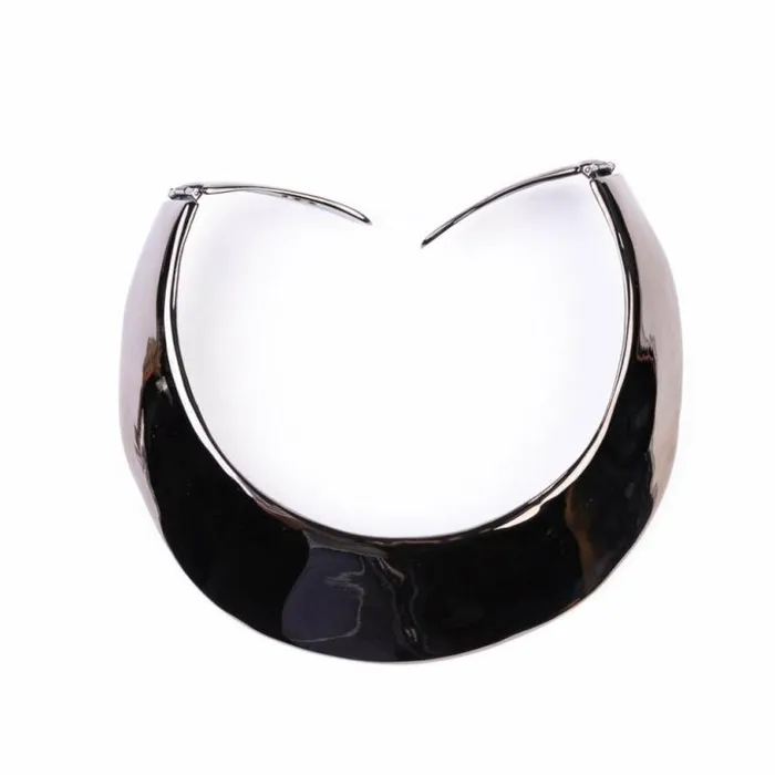 Kenneth Jay Lane Dark Color Necklaces Women Polished Gunmetal Hinged Collar Necklace Kenneth Jay Lane Dark Color Necklaces Women Polished Gunmetal Hinged Collar Necklace