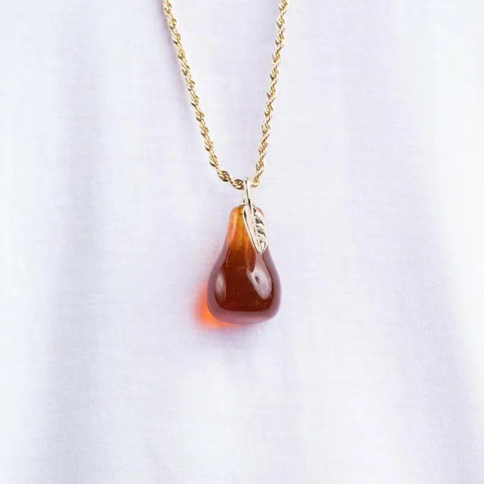 Kenneth Jay Lane Dark Color Necklaces Women Tortoise Pear Necklace