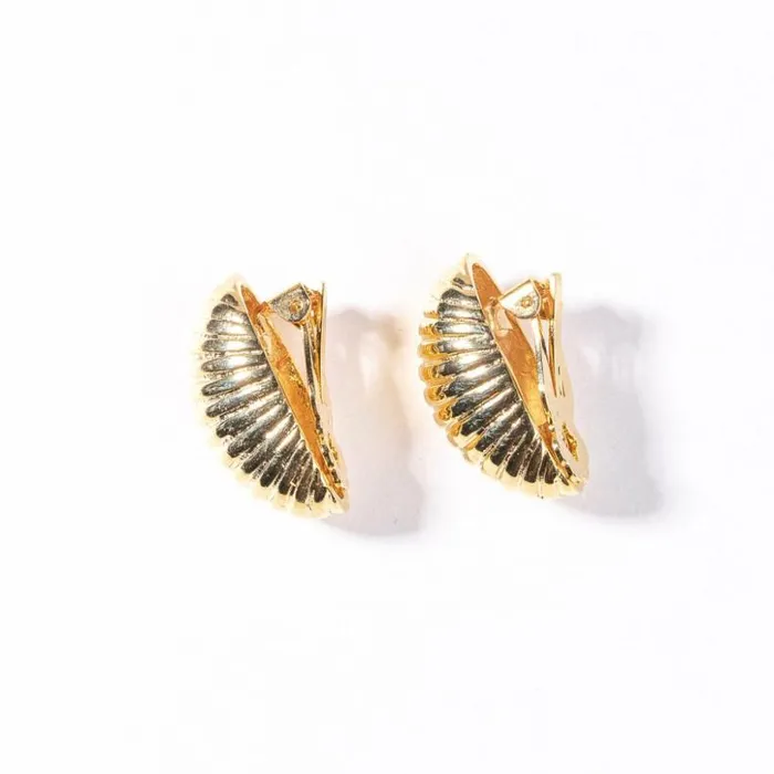 Kenneth Jay Lane Metallic Finish Earrings Women Polished Gold Shrimp Clip Earring
