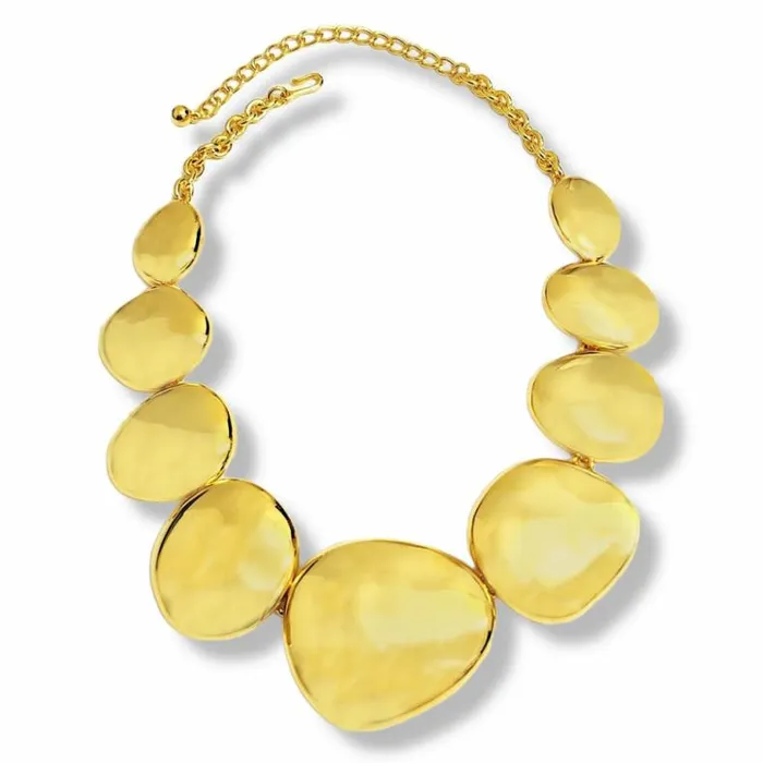Kenneth Jay Lane Metallic Finish Necklaces Women Polished Gold Flat Odd Shape Disc Necklace Kenneth Jay Lane Metallic Finish Necklaces Women Polished Gold Flat Odd Shape Disc Necklace