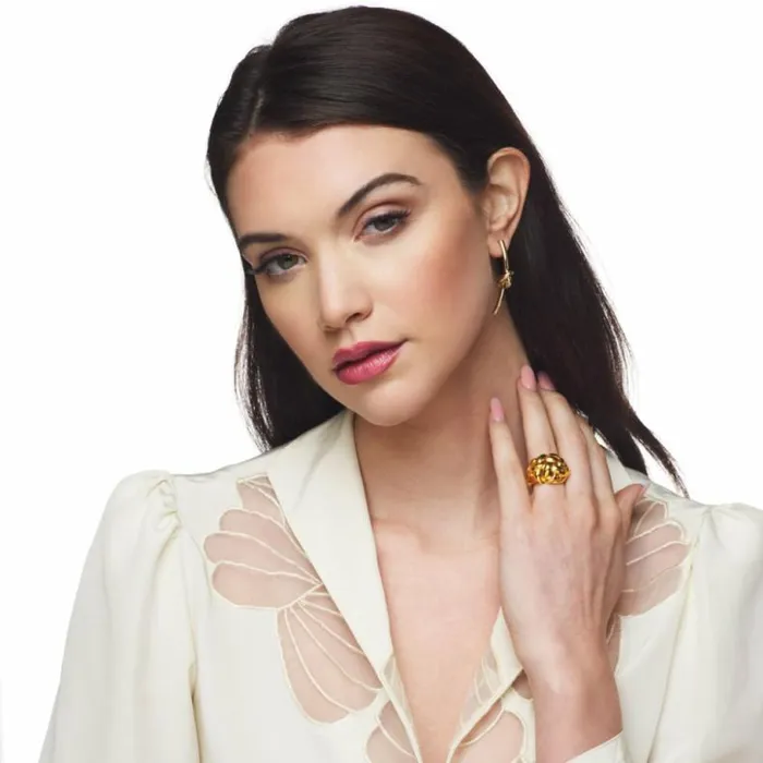 Kenneth Jay Lane Metallic Finish Rings Women Polished Gold Weave Ring Kenneth Jay Lane Metallic Finish Rings Women Polished Gold Weave Ring