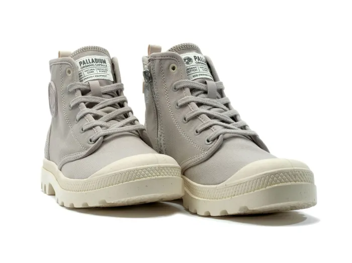 Kids Boots PALLADIUM PAMPA HI ZIP ORGANIC Grey Berry Kids Boots PALLADIUM PAMPA HI ZIP ORGANIC Grey Berry