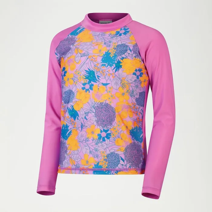 Kids Girl039s Rash Vests Speedo Girls039 Printed Long Sleeve Rash Top VioletMango Kids Girl039s Rash Vests Speedo Girls039 Printed Long Sleeve Rash Top VioletMango