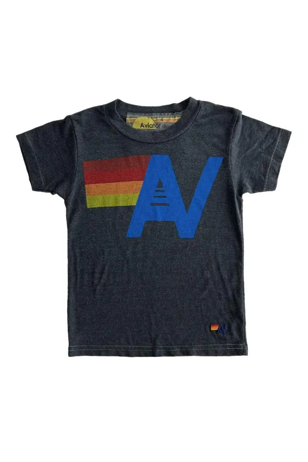 Kids Tees Aviator Nation Logo Tee 8211 Charcoal