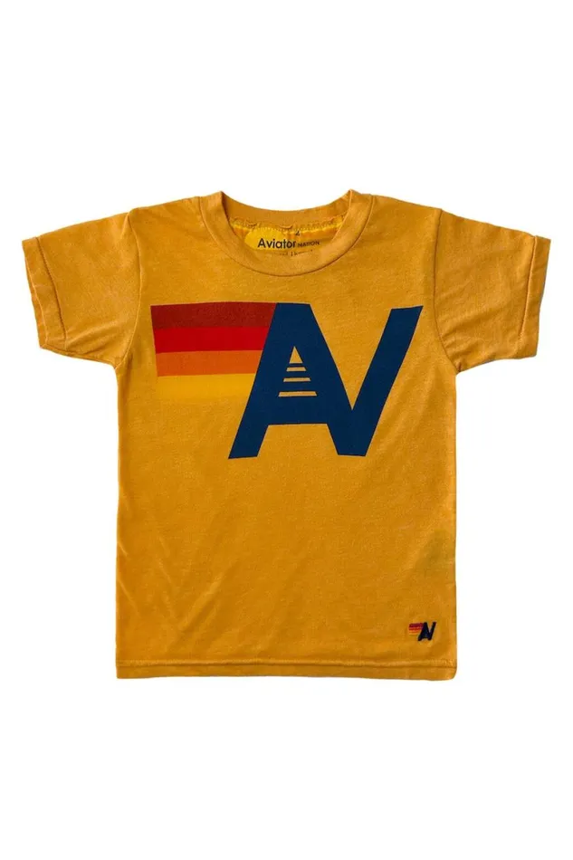 Kids Tees Aviator Nation Logo Tee 8211 Gold