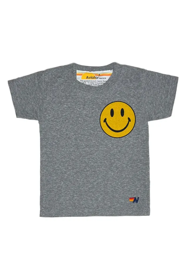 Kids Tees Aviator Nation Smiley 2 Tee 8211 Heather Grey