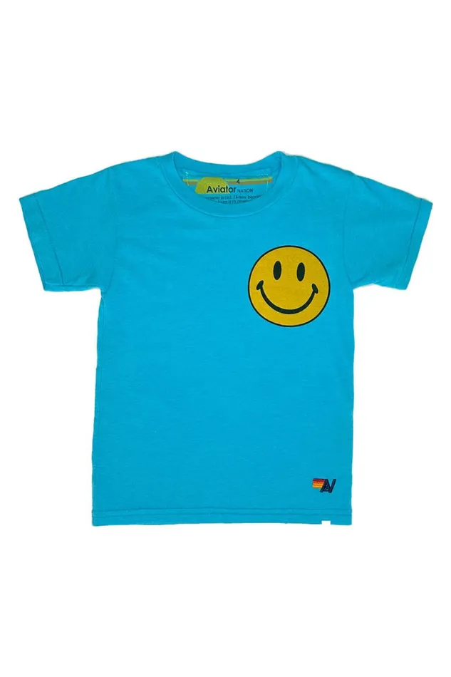 Kids Tees Aviator Nation Smiley 2 Tee 8211 Neon Blue