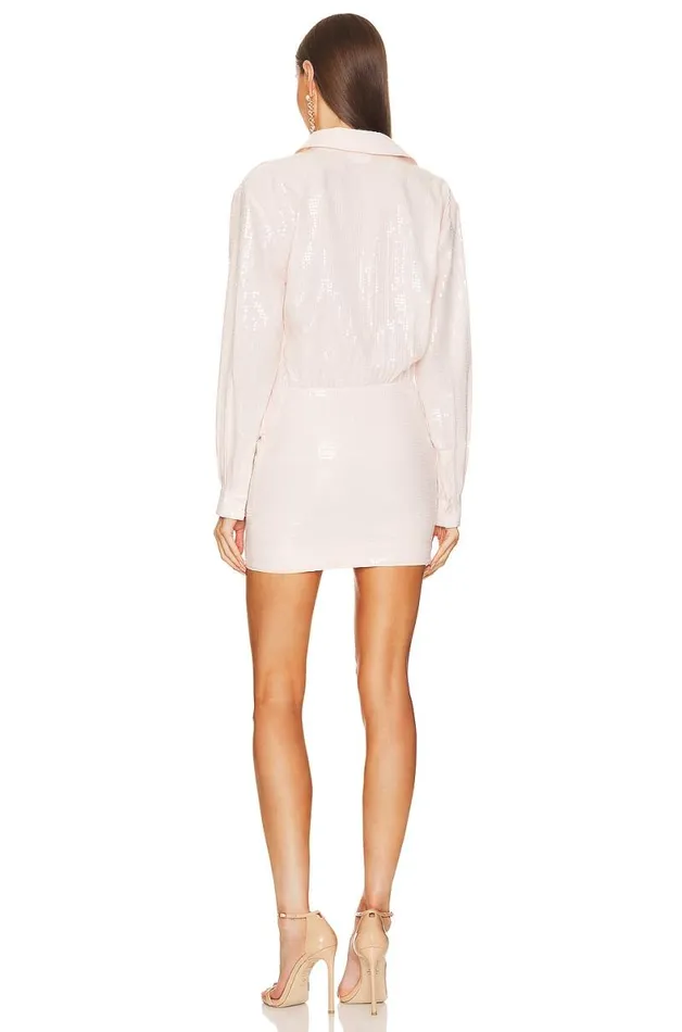 Leighton Sequin Mini Dress Champagne Pink Women Lovers and Friends Dresses